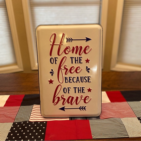 Home Of The Free Because Of The Brave Metal Wall Decor, July 4th Wall Decor - Picture 3 of 15